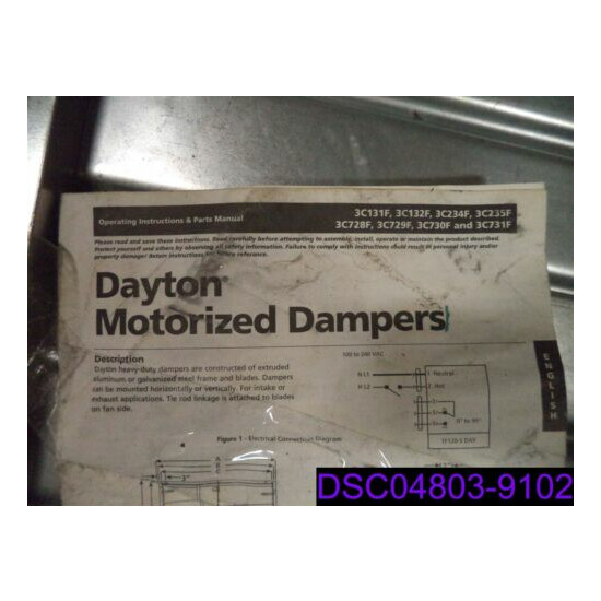 Dayton Motorized Damper P/N 3C729F image {2}
