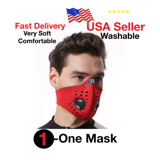Activated Carbon Air Purifying Face Mask Cycling Reusable Filter Haze ValveMask  image {1}