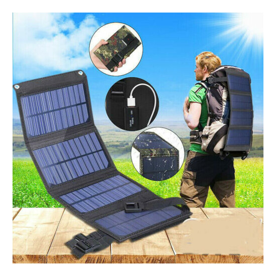100W Solar Panel Folding Power Bank Outdoor Camping Hiking Light Phone Charger image {1}