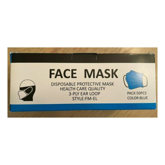 Protective Face Mask Breathable Non-Woven Mouth Cover | Pack of 50 Pcs - Blue image {1}