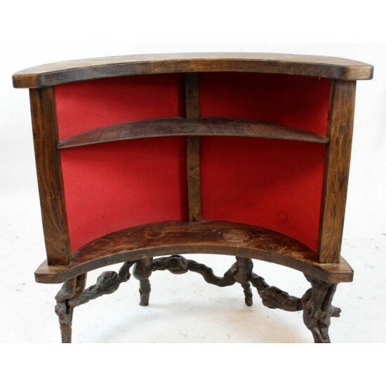 Custom-Built Imported French Burled Grapevine Demilune Bar Console image {2}