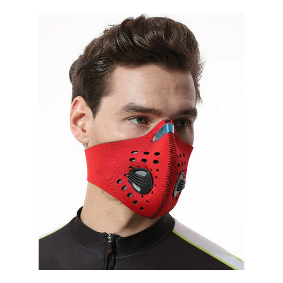 Activated Carbon Air Purifying Face Mask Cycling Reusable Filter Haze ValveMask  image {4}
