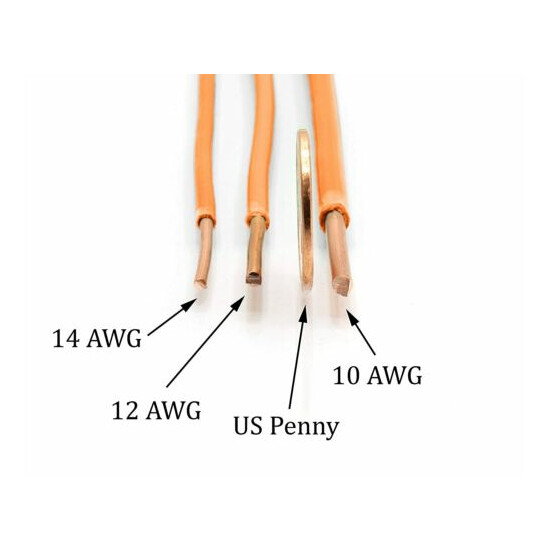 THHN / Building Wire - Orange Jacket - 12 Gauge Solid Copper UL UV - 25 Ft image {4}