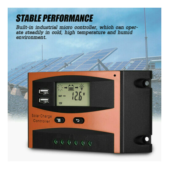 30A 50V Dual USB LCD Display Smart PWM Solar Charger Controller Waterproof image {2}