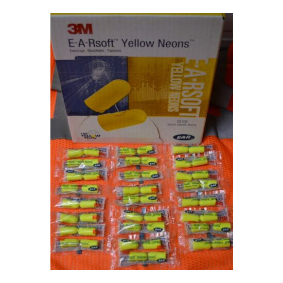 3M E-A-Rsoft EAR PLUGS 25 Pack Noise Reduction 33dB Neon Yellow Regular EARSOFT image {1}