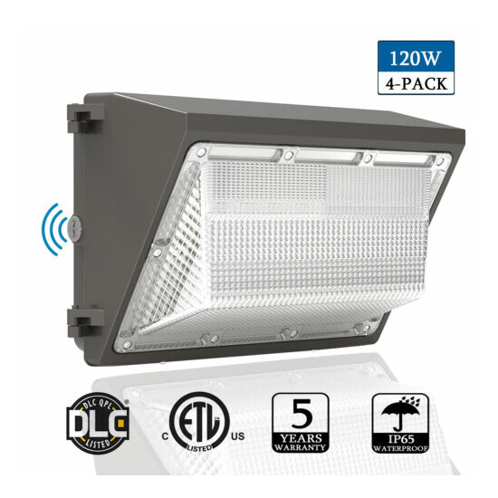 4Pack 120W Led Wall Pack Light Dusk to Dawn Commercial Industrial Outdoor Lights image {1}
