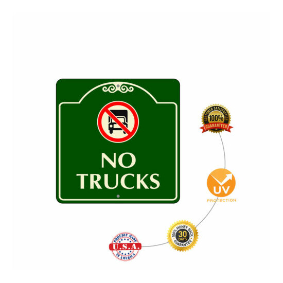 No Trucks Driveway Towing Private Drive Safety Aluminum Metal Sign 12"x12"  image {5}