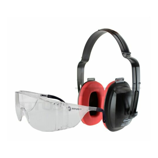 TITUS Eco EAR MUFF HEARING EYE PROTECTION SHOOTING RANGE OTG Over RX Glasses Kit image {1}