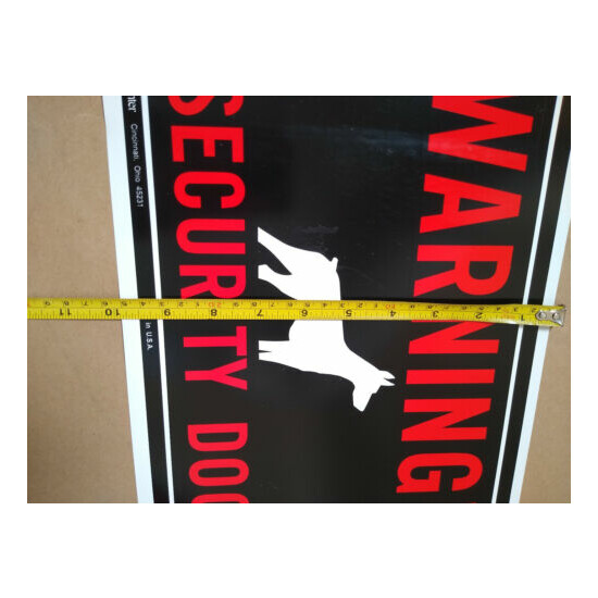 NEW "Warning! Security Dog" Sign Alum Sturdy Signs 10" x 14" Hillman SET OF TWO image {4}