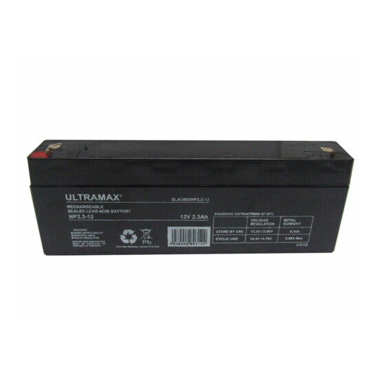 NP2.3 12 volt 2.3 ah ULTRA MAX RECHARGEABLE ALARM/ SECURITY BATTERY image {2}