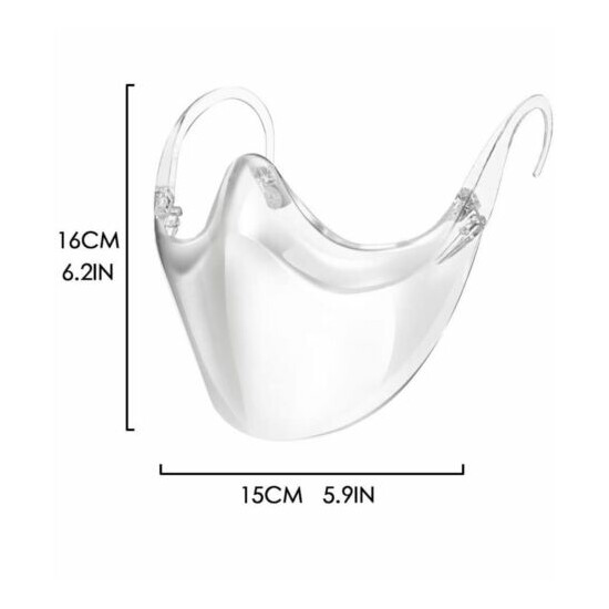 Clear Face Mask Cover 3D Durable Shield Reusable Transparent Plastic Bracket USA image {3}