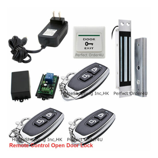 Door Access Control System +Magnetic Door Lock+3pcs Wireless Remote Controls USA image {1}