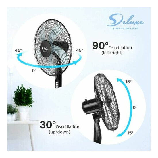 Simple Deluxe 2-Pack Oscillating 16″ 3 Adjustable Speed Pedestal Stand Fan image {6}