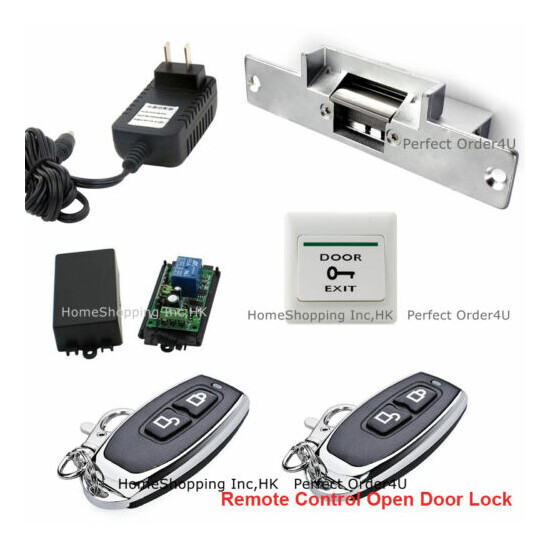 Door Access Control Kit+ Door Electric Strike Lock+ Remote Control Open Lock image {1}