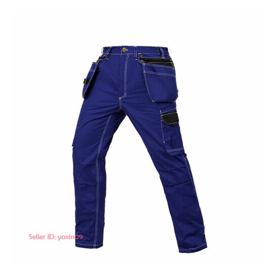 Mens Workwear Cargo Pant Multiple Pockets Security Utility Work Trousers image {1}