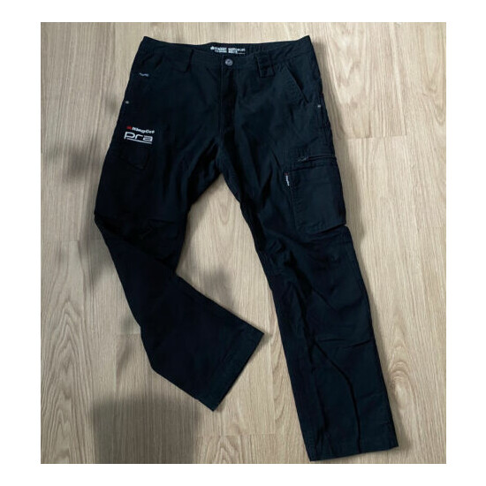  KING GEE Men's Pants black Canvas size 97R cotton 12 pockets narrow fit PRA VGC image {4}
