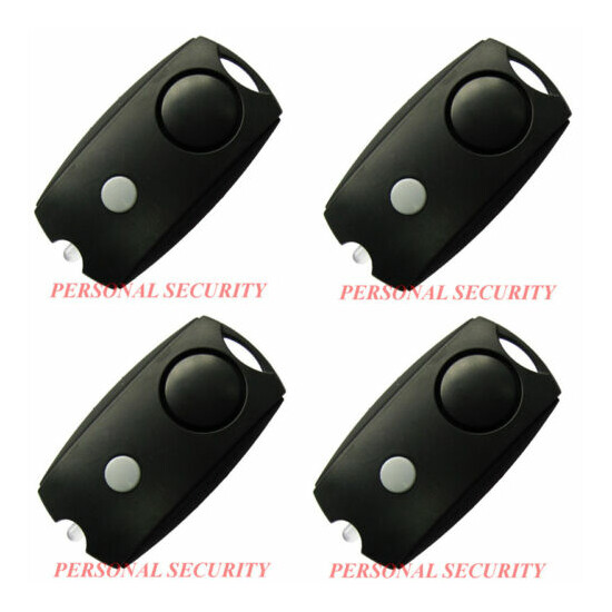 4 x PERSONAL SECURITY 120dB LOUD Panic Alarm,Safety Guard Siren LED torch, BLACK image {1}
