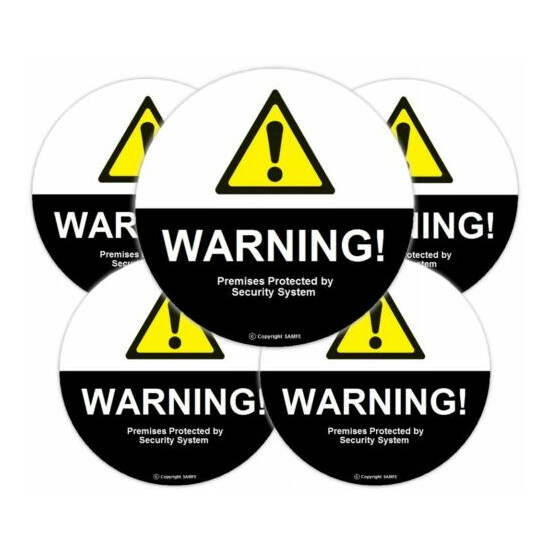 Repositionable Premium Grade Vinyl Window Warning Decals Set - Made in the USA image {3}
