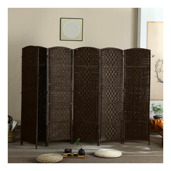 Christmas Gift 6 Panels Bamboo Room Divider Folding Privacy Screen Separator image {1}