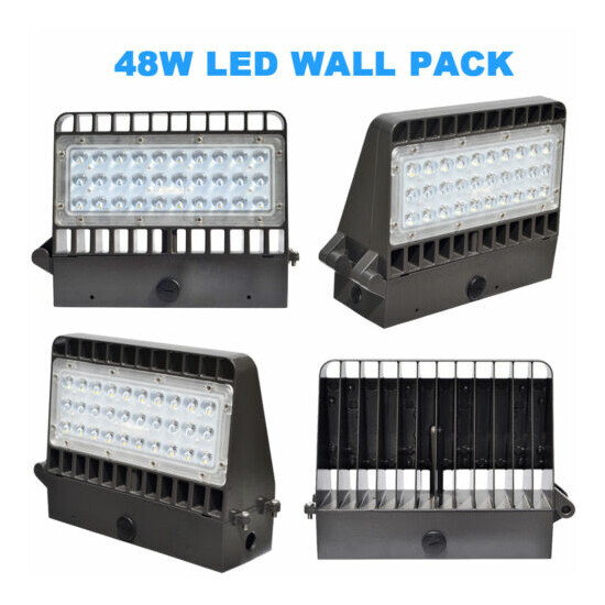 48W Led Wall Pack Lights Fixture Outdoor Commercial Area Security Lighting 2PACK image {5}