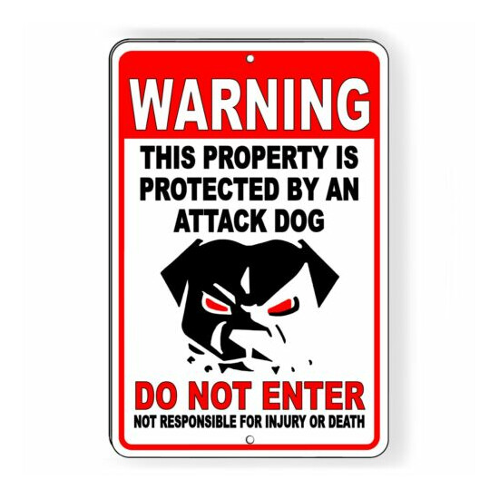 Sign Or Decal Beware Of Dog Will Bite Security Attack Guard Warning Trespassing image {1}