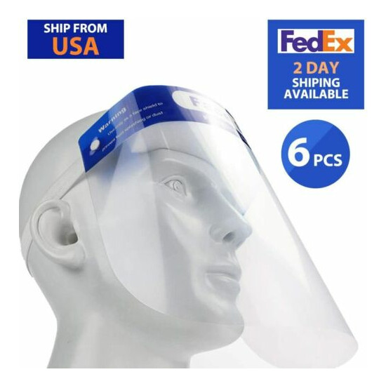 Safety Full Face Shield Clear Guard Protector Mask Anti-Fog + Elastic Head Band image {1}