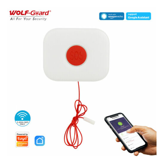 WiFi SOS Button Health Alert Personal Older Alarm Security Waterproof Tuya Alexa image {1}