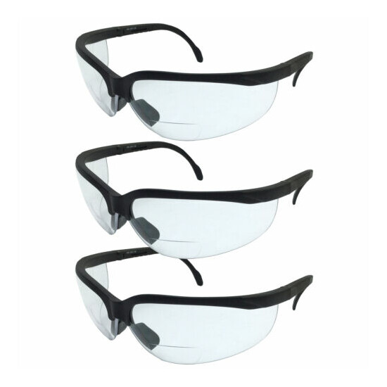 3 Pair Assorted Lot Bifocal Safety Reading Glasses Clear Lens ANSI Reader Sun image {2}