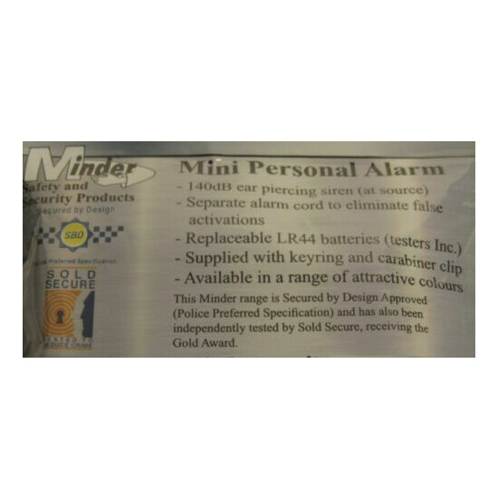 Minder Security Mini Personal Alarm w/ Keyring & Belt/Bag Clip 140dB - 3 Colors image {3}