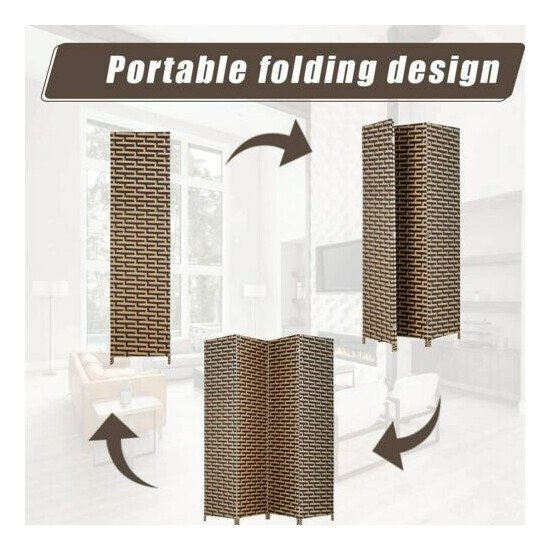 4 Panel Room Dividers Wall Privacy Screen Partitions Foldable Wood Screen Stack image {2}