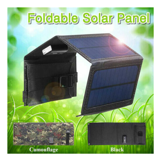 Foldable 100W Solar Panel Kit Power Bank Outdoor Camping Hiking Phone Charger US image {3}