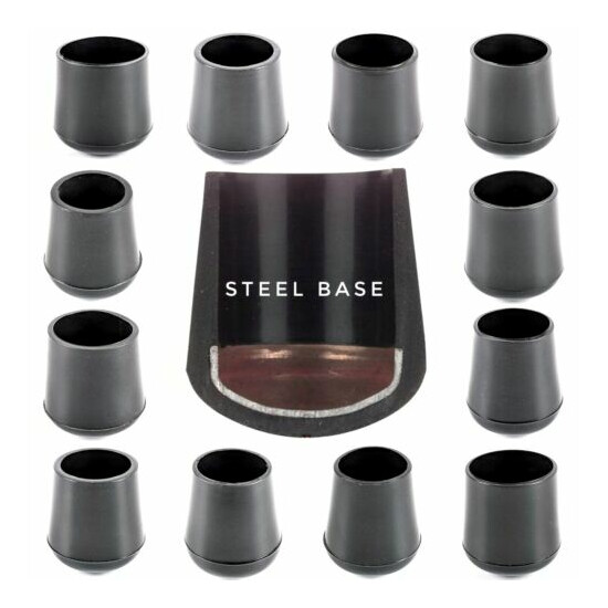Steel Base Rubber Tube Ferrules End Cap Chair Feet Walking Stick Made in Germany image {1}