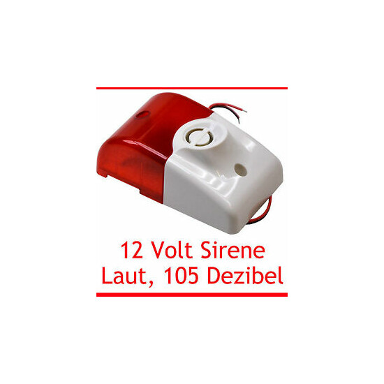 Siren With Alarm Light 105 Decibel 12V 12 Volt UV Resistant Simple Installation image {1}