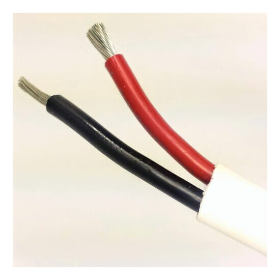 16/2 AWG Gauge Marine Grade Wire, Boat Cable, Tinned Copper, Flat Black/Red image {2}