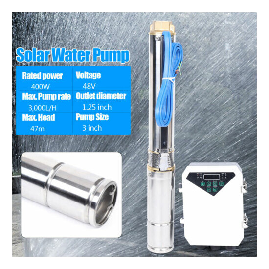  3" Solar Water Pump 304 Stainless Steel Deep Well Submersible Pump 48 V 400 W image {1}