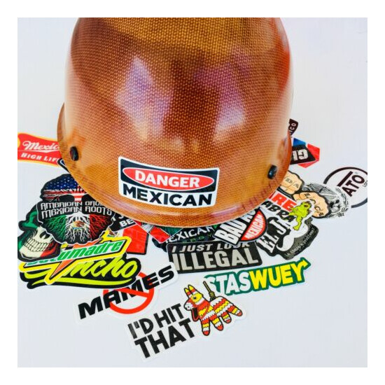MEXICAN CHINGON Hard Hat Stickers 40 MEXICO HardHat Sticker Pegatinas cascos  image {10}