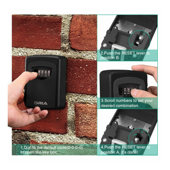 Outdoor Wall Mounted/Padlock 4&Digit Combination Key Lock Storage Security Box @ Thumb {15}