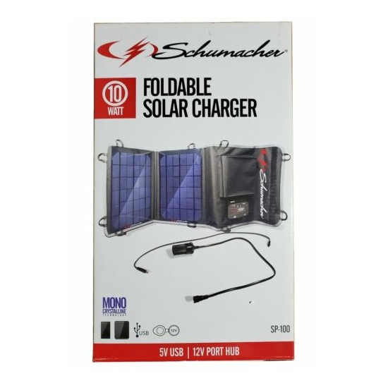Schumacher SP-100 10W Foldable Solar Charger Compact Lightweight Durable Design image {1}