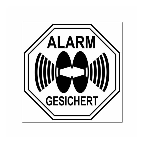 Sticker Stop Alarm Protected 2in Sticker for Outside Shutter Window Etc image {1}