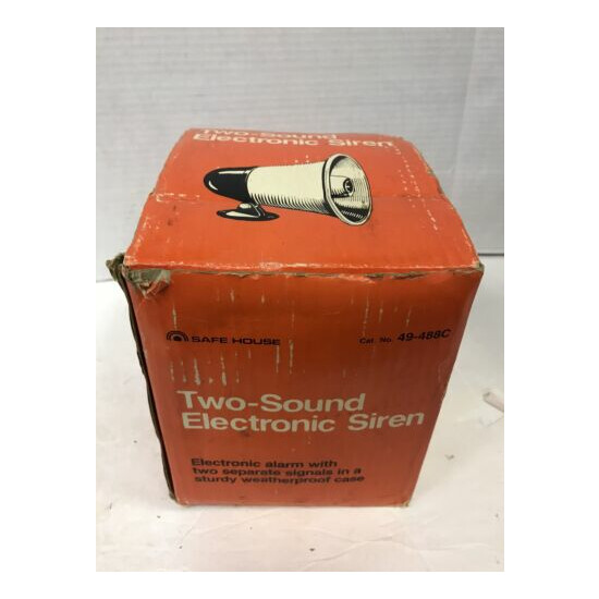 VINTAGE SAFE HOUSE TWO-SOUND ELECTRONIC SIREN #49-488C NEW IN BOX FREE SHIPPING! image {4}