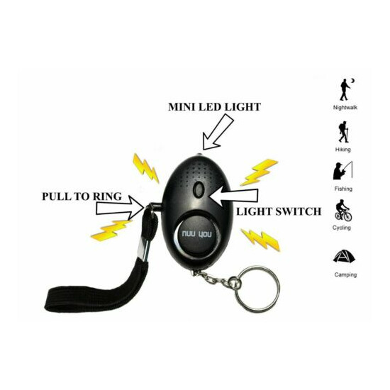 Personal Alarm keychain for WOMEN/KIDS siren 140 DB LOUD & LED light (4 PACK) image {4}