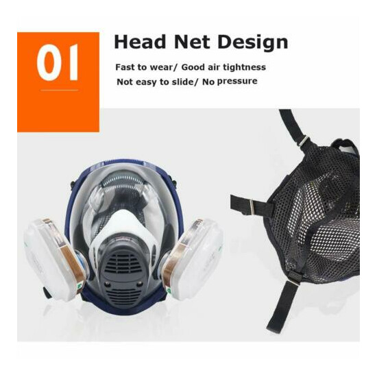 Full/Half Face Gas Mask Respirator Set For Painting Spraying Safety Facepiece US Thumb {30}