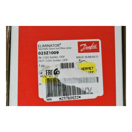 NEW Danfoss Eliminator 023Z1009 Hermectic Burn-Out Filter Drier 1/2" Odf In/Out image {4}