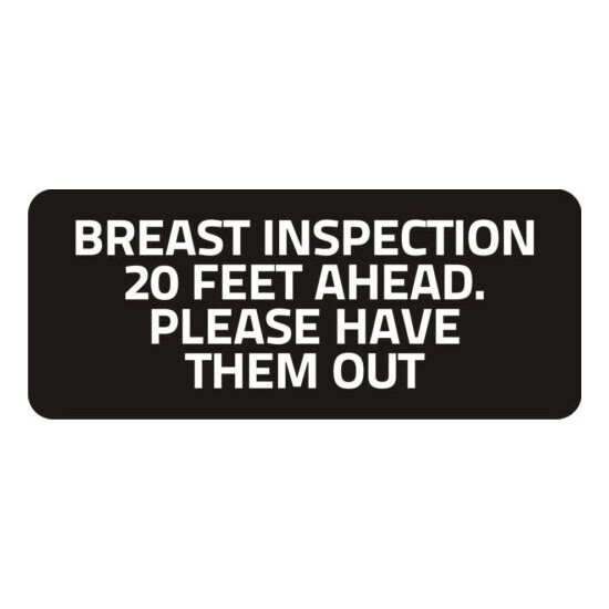 3 - Breast Inspection 20 Feet Ahead. Please Have Them Out R BS077 Thumb {1}