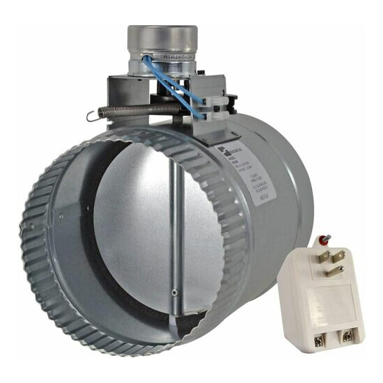 Fully Adjustable Motorized Airflow Control Zone Damper, 6", Silver image {1}