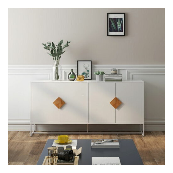 Kitchen Sideboard Buffet Server Storage Cabinet Cupboard TV Side Table white  image {3}