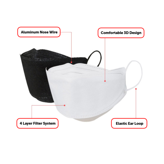 2-10 PCS KF94 Face Mask WHITE Individual Pack Safety Protective Adult Unisex image {4}