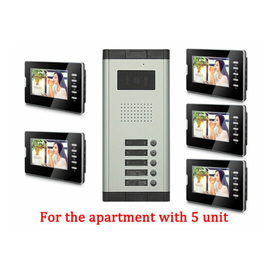 Apartment 5 Units Wired Video Door Phone Audio Visual Entry Intercom System 1V5 image {1}