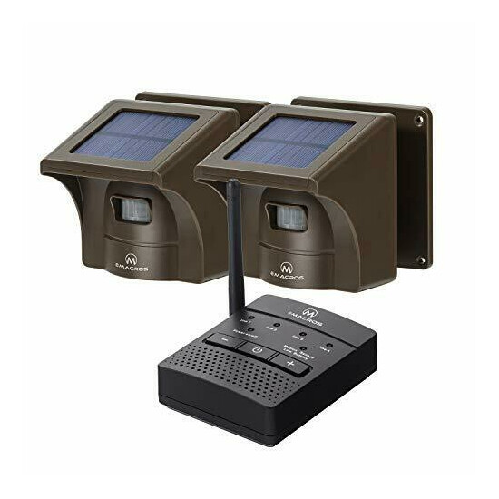 Solar Driveway Alarm System Wireless Long Range Outdoor Motion Sensor Detector image {1}