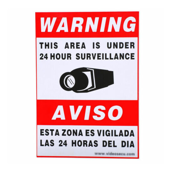 4x Security CCTV Video Camera Warning Decal Sign Stickers Alarm Weatherproof CLX image {2}